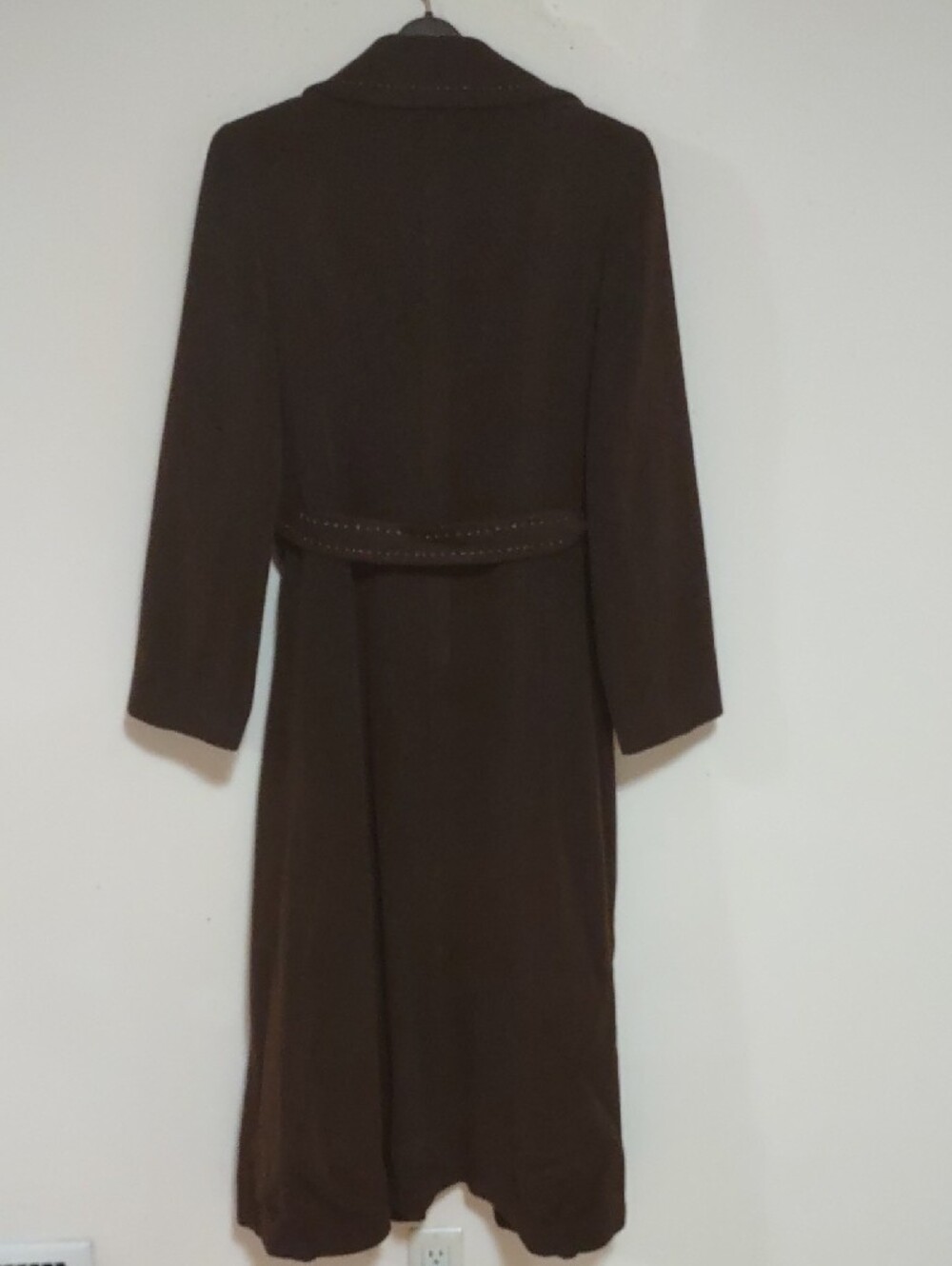 Maya Brown Long Women's Robe with Belt - Picture 2 of 4